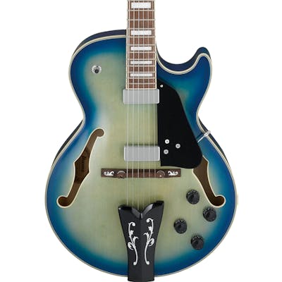 Ibanez GB10EM George Benson Signature Hollow-body Guitar in Jet Blue Burst